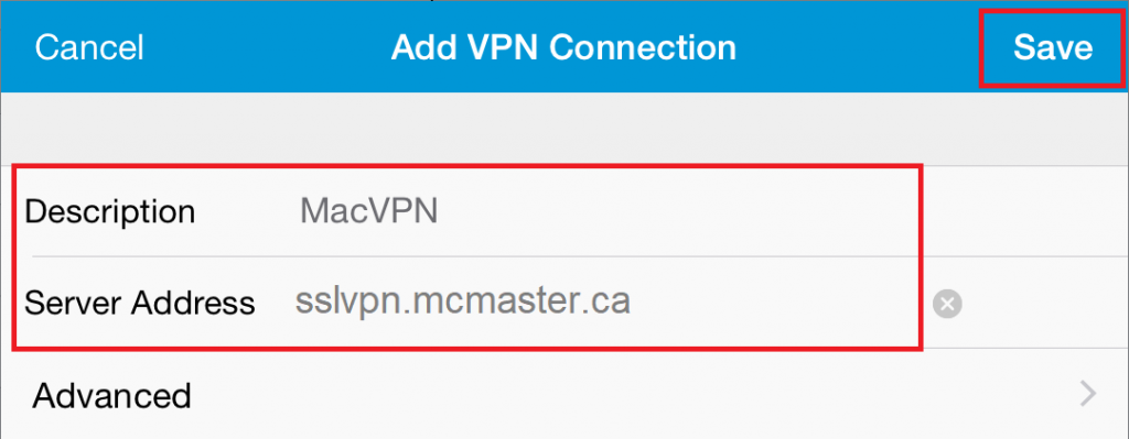 Настройка cisco anyconnect iphone