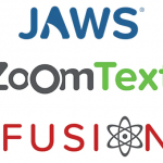 Jaws, Zoom Text and Fusion logos